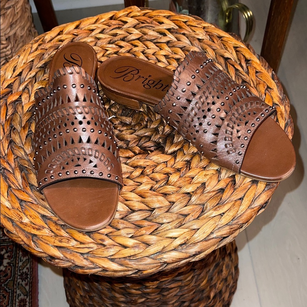Brighton Brown Slide Sandals Neo Made in Brazil Size 7